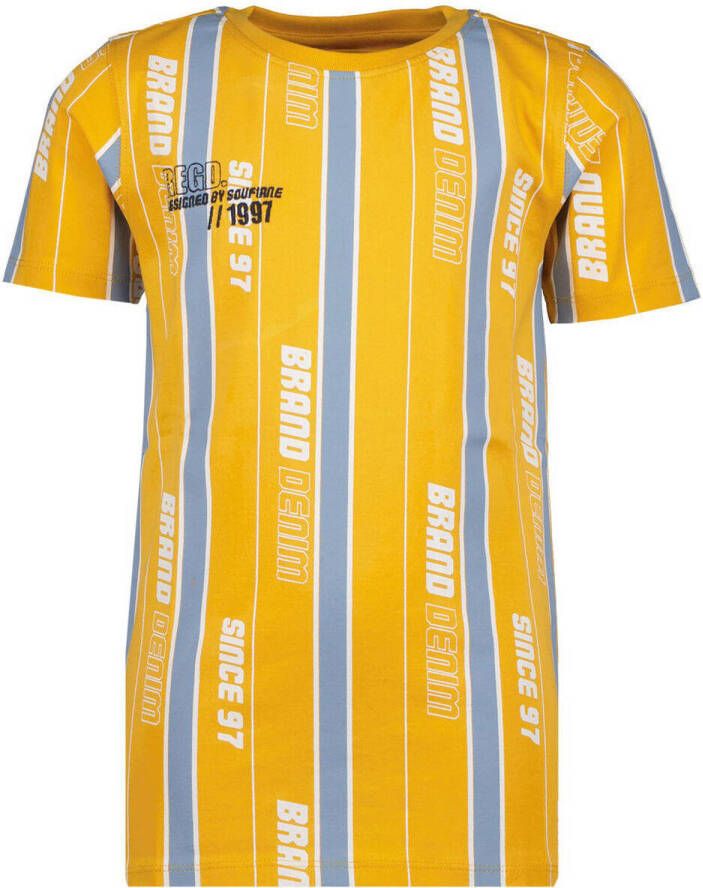 VINGINO T-shirt HIPEX met all over print geel grijs Jongens Katoen Ronde hals 104