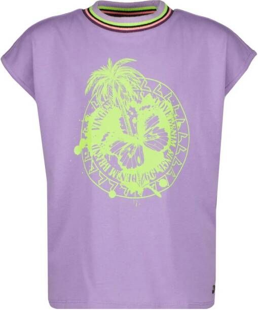 VINGINO T-shirt Hirijke met printopdruk lila Paars Meisjes Katoen Ronde hals 116
