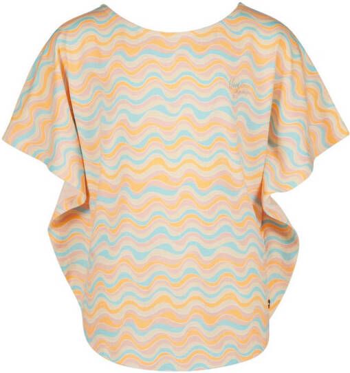 VINGINO T-shirt ILANA met all over print lichtblauw oranje Meisjes Viscose Boothals 140