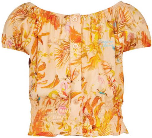 VINGINO T-shirt LIMEA met all over print oranje Meisjes Katoen Boothals 176