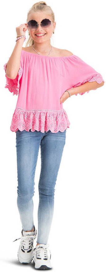VINGINO T-shirt met all over print roze Meisjes Rayon Off shoulder All over print 128