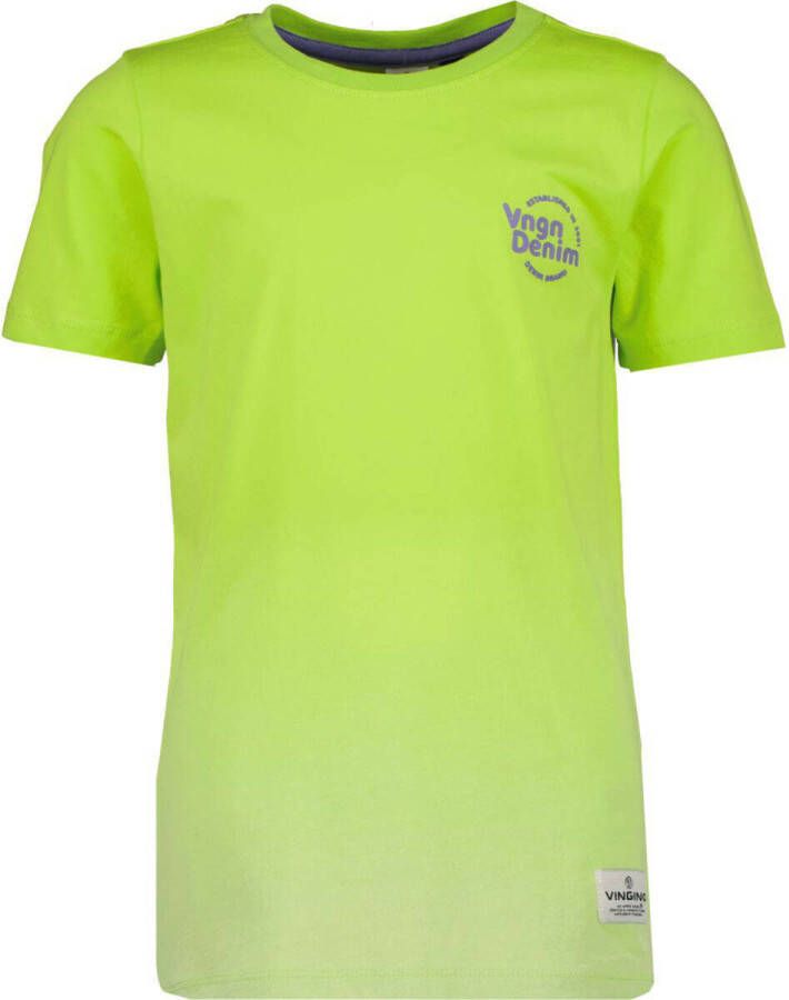 VINGINO T-shirt met backprint groen Jongens Katoen Ronde hals Backprint 104