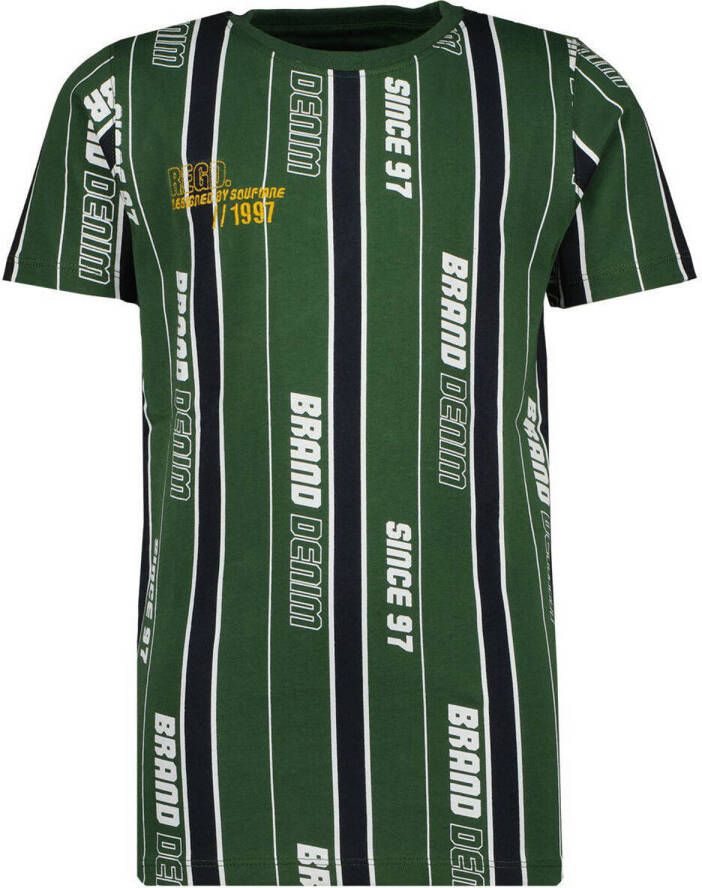 VINGINO T-shirt met logo groen Jongens Katoen Ronde hals Logo 176