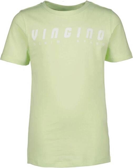 VINGINO T-shirt met logo mintgroen Jongens Katoen Ronde hals Logo 140