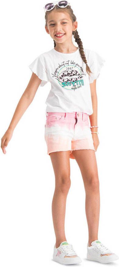 VINGINO T-shirt met printopdruk wit Meisjes Katoen Ronde hals Printopdruk 104