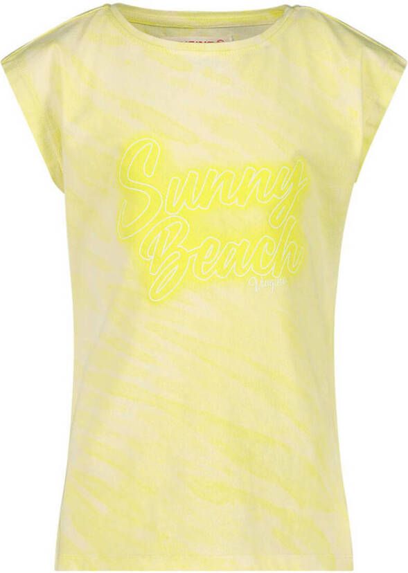 VINGINO T-shirt met tekst lichtgeel Meisjes Katoen Ronde hals Tekst 152