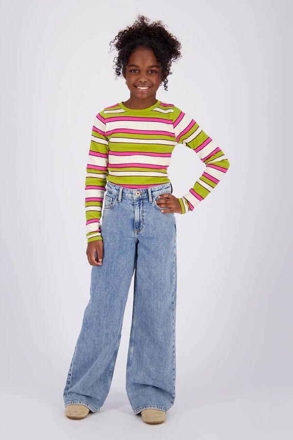 Vingino aansluitende gestreepte longsleeve groen