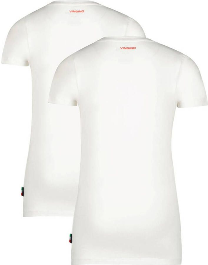 VINGINO basic T-shirt set van 2 wit Jongens Stretchkatoen Ronde hals 110 116 - Foto 3