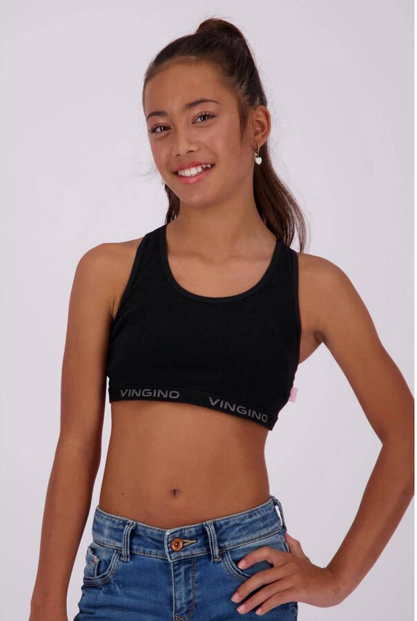 VINGINO bh top set van 2 zwart wit Meisjes Stretchkatoen Effen 146 152 - Foto 2