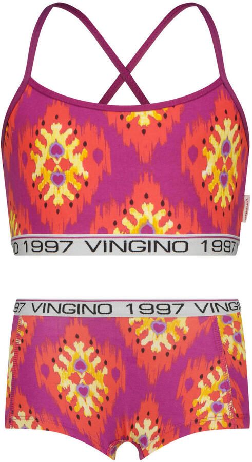 Vingino bh top + short roze rood geel