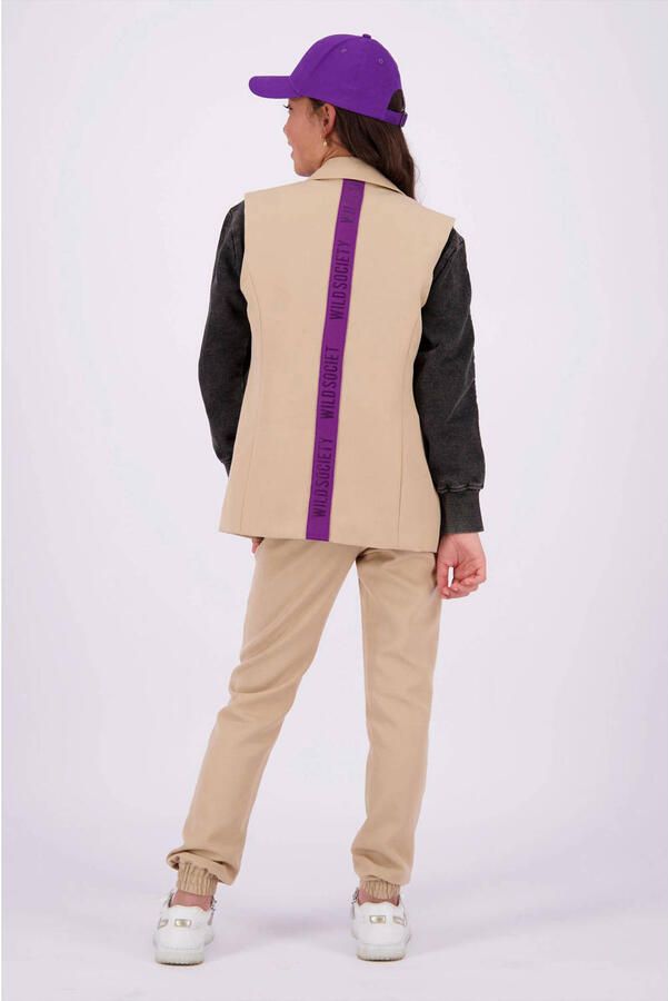 VINGINO blazer Tamare zand Beige Meisjes Polyester Reverskraag Meerkleurig 176 - Foto 2