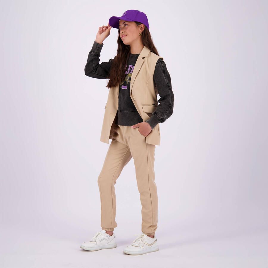 VINGINO blazer Tamare zand Beige Meisjes Polyester Reverskraag Meerkleurig 176