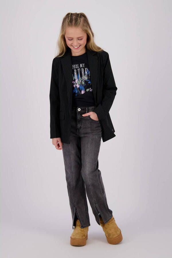 Vingino blazer Tristy met krijtstreep zwart - Foto 3