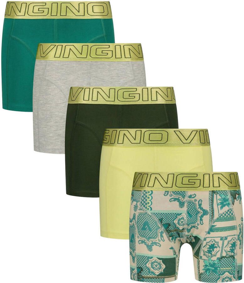 Vingino boxershort groen multicolor (set van 5)