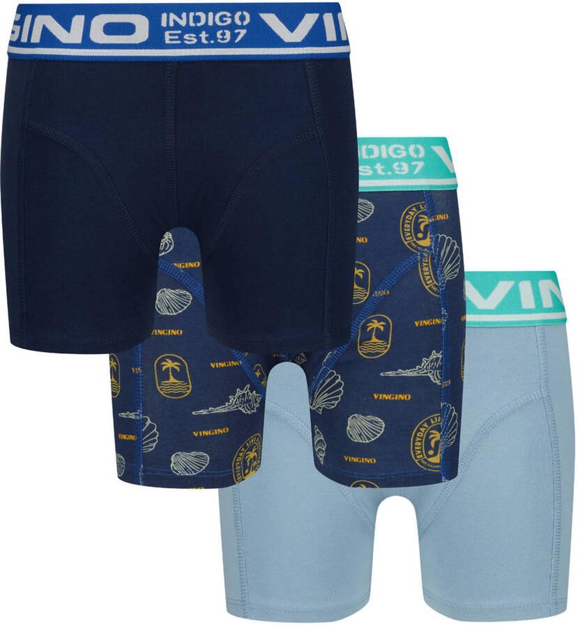 Vingino boxershort lichtblauw blauw (set van 3)