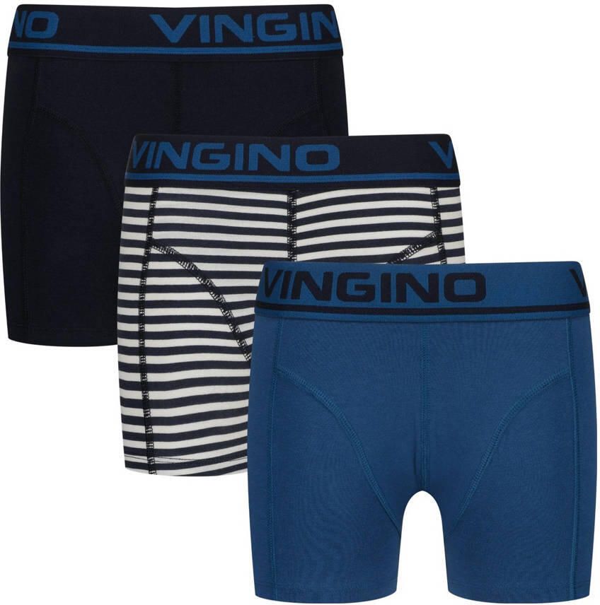 Vingino boxershort blauw donkerblauw (set van 3)
