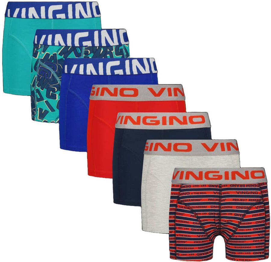 Vingino boxershorts blauw multicolor (set van 7)
