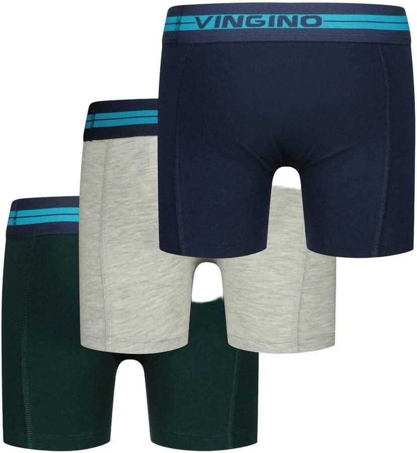 Vingino boxershorts meerkleurig (set van 3) Groen Jongens Stretchkatoen - Foto 3