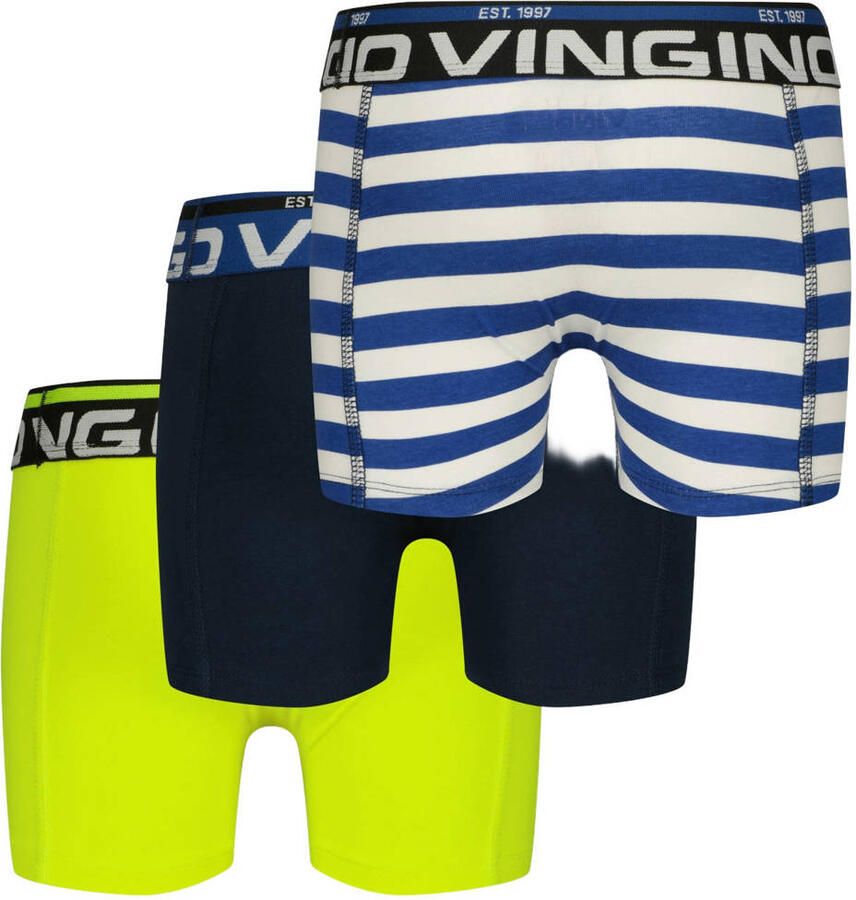 Vingino boxershorts met print blauw geel (set van 3) - Foto 2