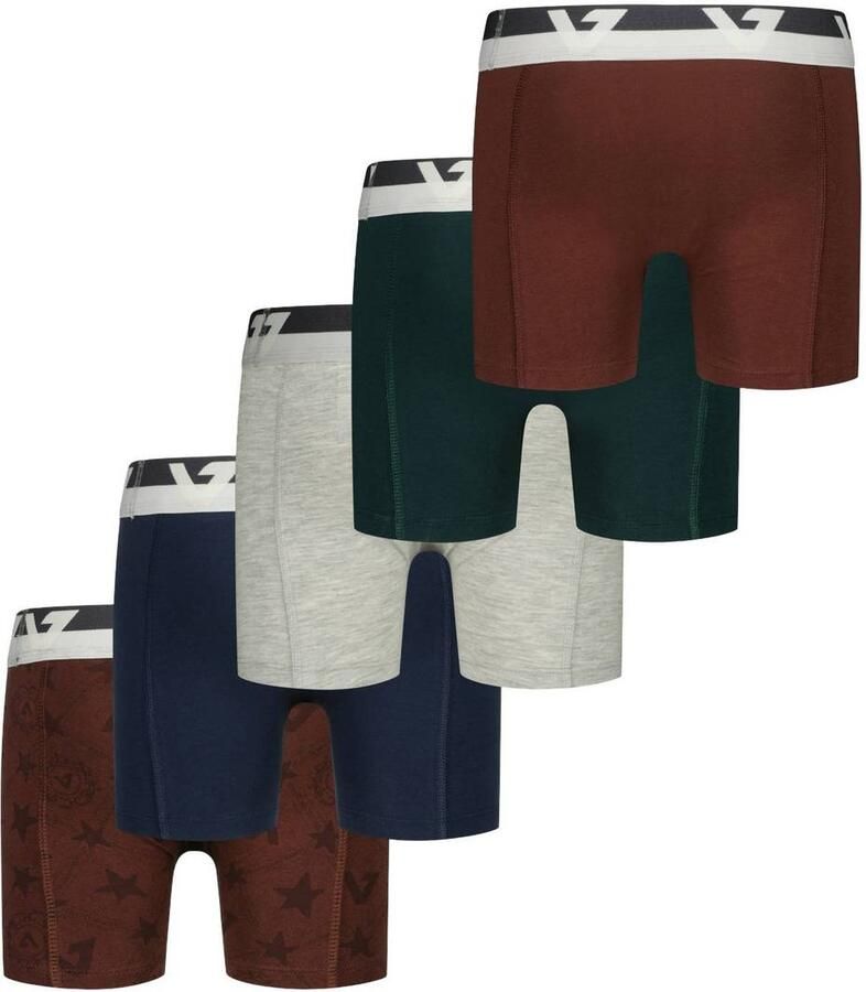 Vingino boxershorts (set van 5) Blauw Jongens Stretchkatoen Meerkleurig - Foto 3