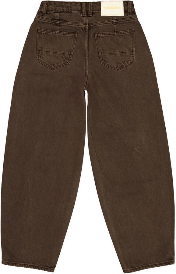 Vingino Camilla barrel jeans met studs donkerbruin - Foto 6