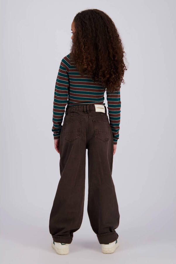 Vingino Camilla barrel jeans met studs donkerbruin - Foto 5