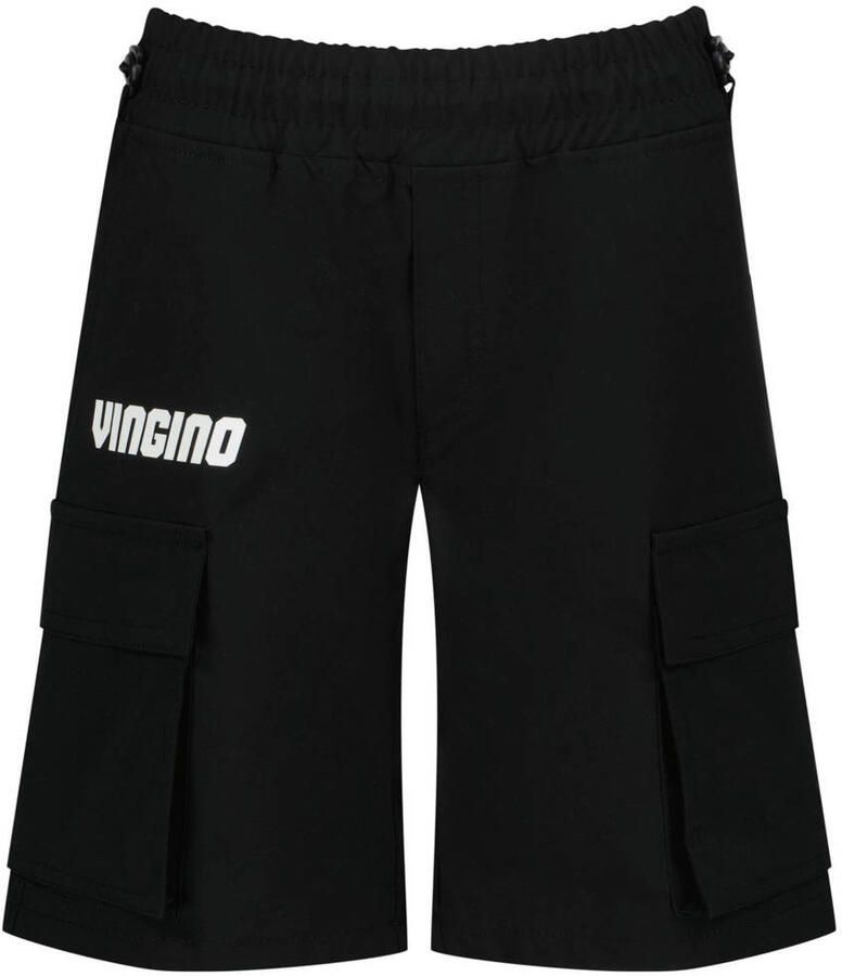 VINGINO cargo short Resog met printopdruk zwart Korte broek Jongens Polyester 128