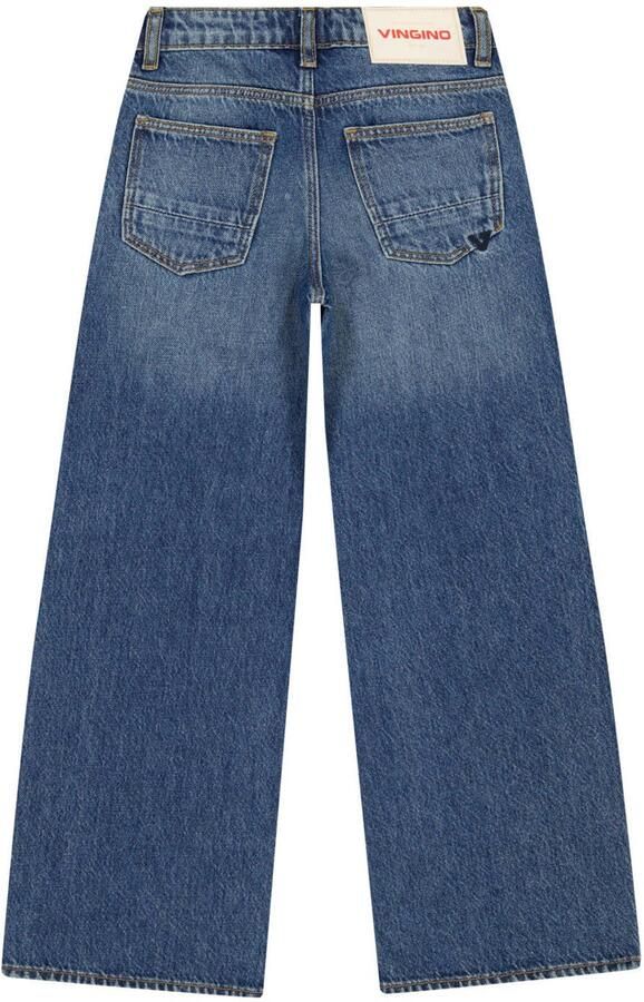 Vingino Cassie Hearts wide leg broderie jeans met hartjes Old Vintage - Foto 3