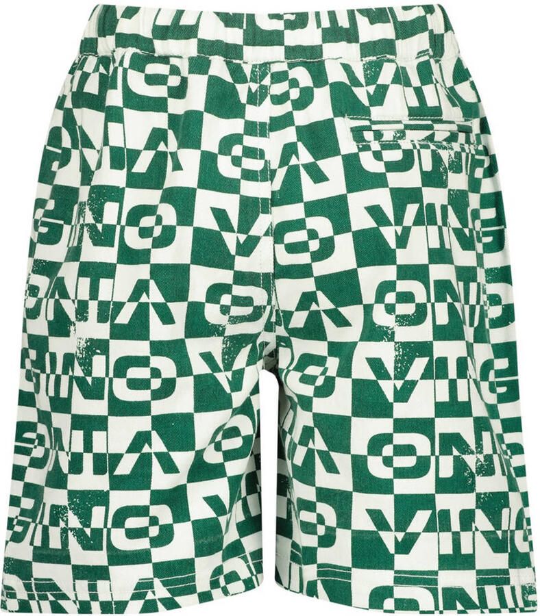 VINGINO casual short Rafie met all over print flessengroen wit Korte broek Jongens Katoen 176 - Foto 1