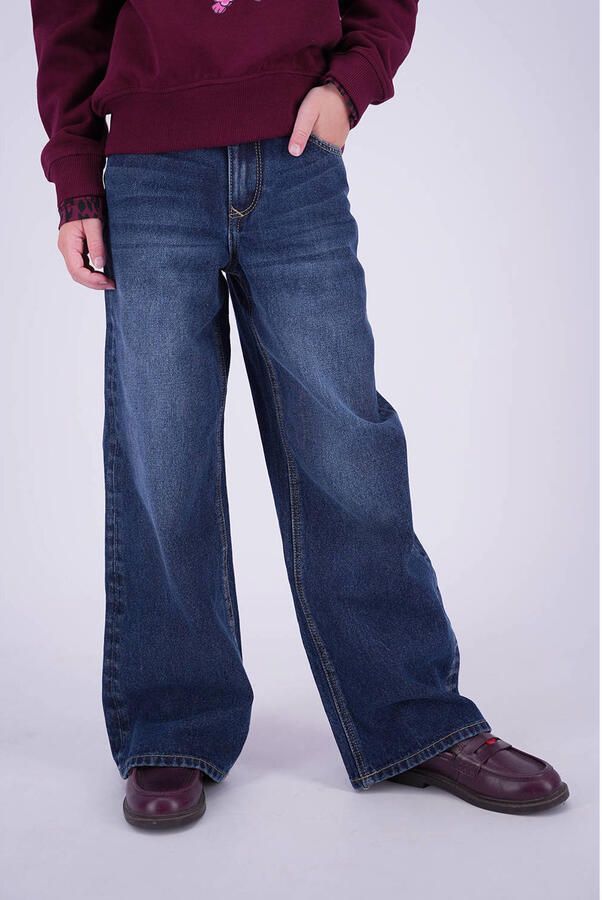 Vingino Cherry wide leg jeans donkerblauw