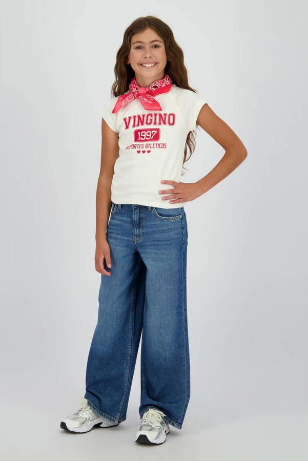 Vingino Cita high waist wide leg jeans dark blue denim