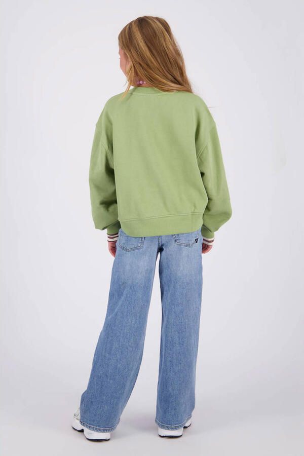 Vingino Cita Special wide leg jeans met borduursels en hartjes lichtblauw - Foto 2