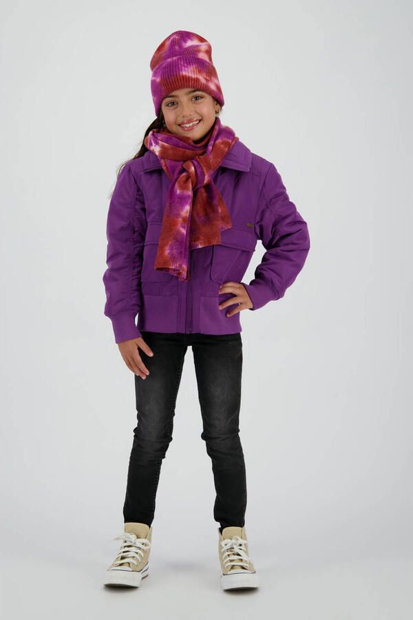 Vingino fijn gebreide muts roze blauw