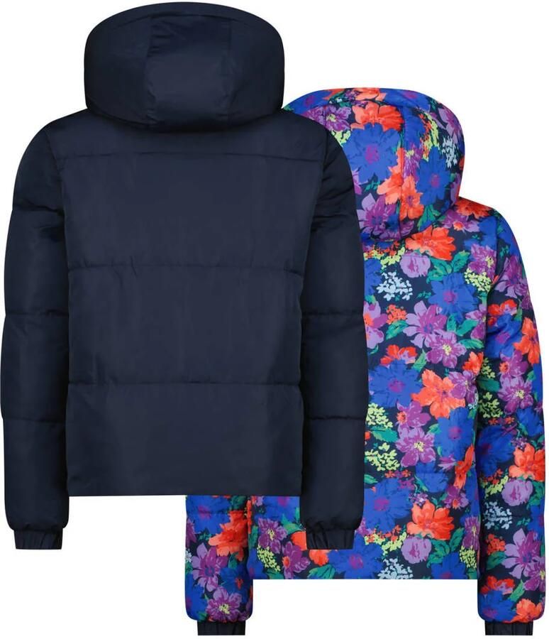 Vingino gebloemde reversible jas donkerblauw multicolor - Foto 2