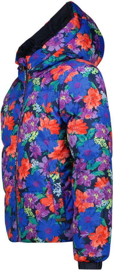 Vingino gebloemde reversible jas donkerblauw multicolor - Foto 3