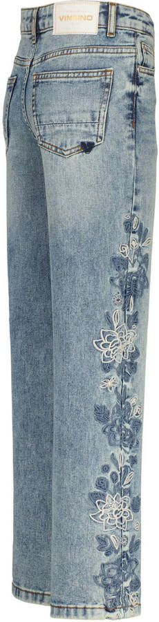 Vingino gebloemde wide leg jeans wide leg jeans medium blue denim - Foto 5