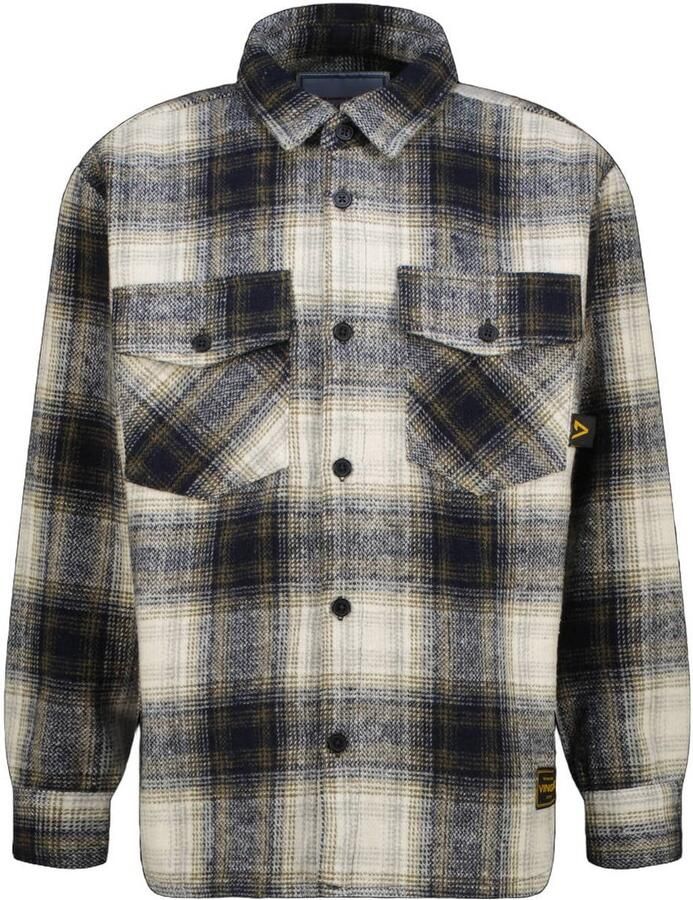 Vingino geruite overshirt donkerblauw Overhemd Jongens Katoen Klassieke kraag
