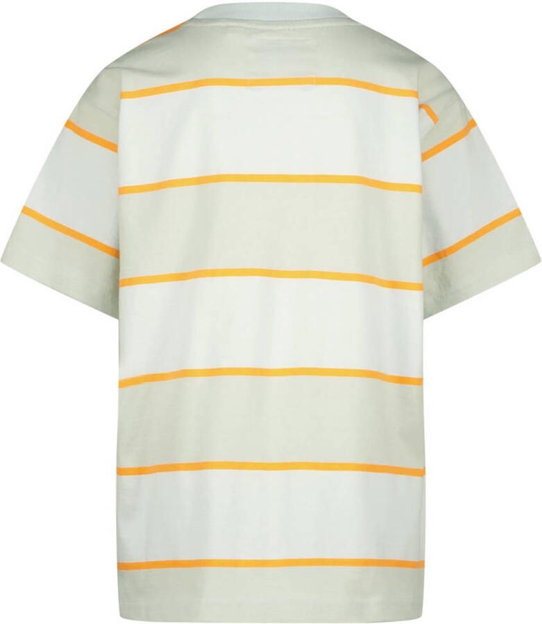 VINGINO gestreept T-shirt Hipe lichtblauw groen oranje Jongens Katoen Ronde hals 140