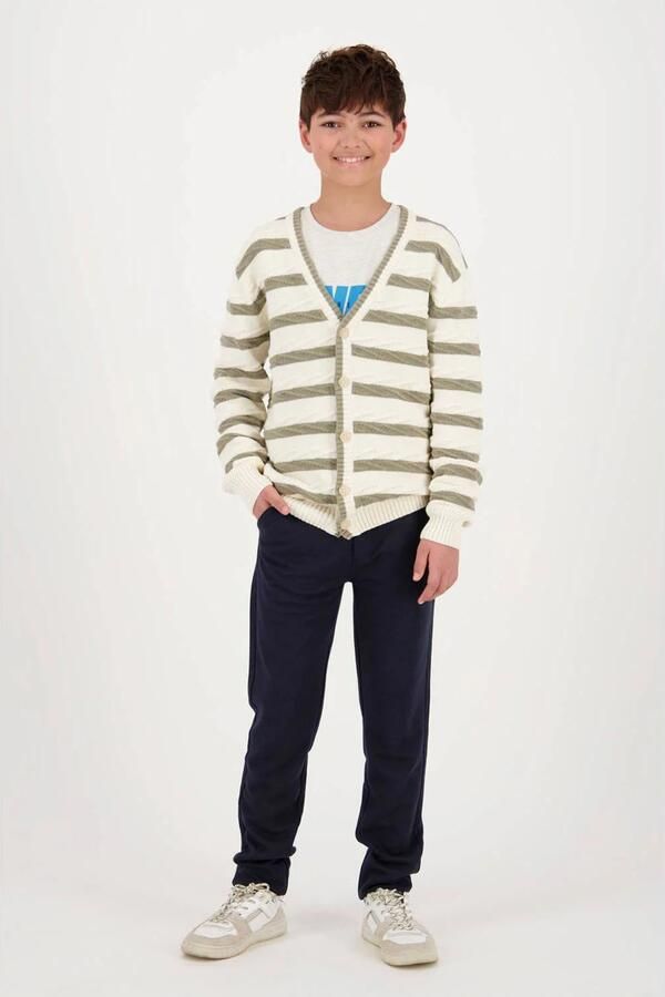 VINGINO gestreept vest MAK ecru beige Jongens Katoen V-hals Streep 116 - Foto 3