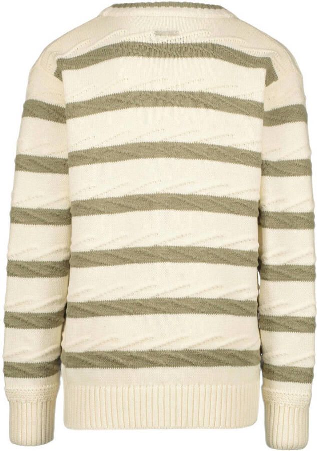 VINGINO gestreept vest MAK ecru beige Jongens Katoen V-hals Streep 116