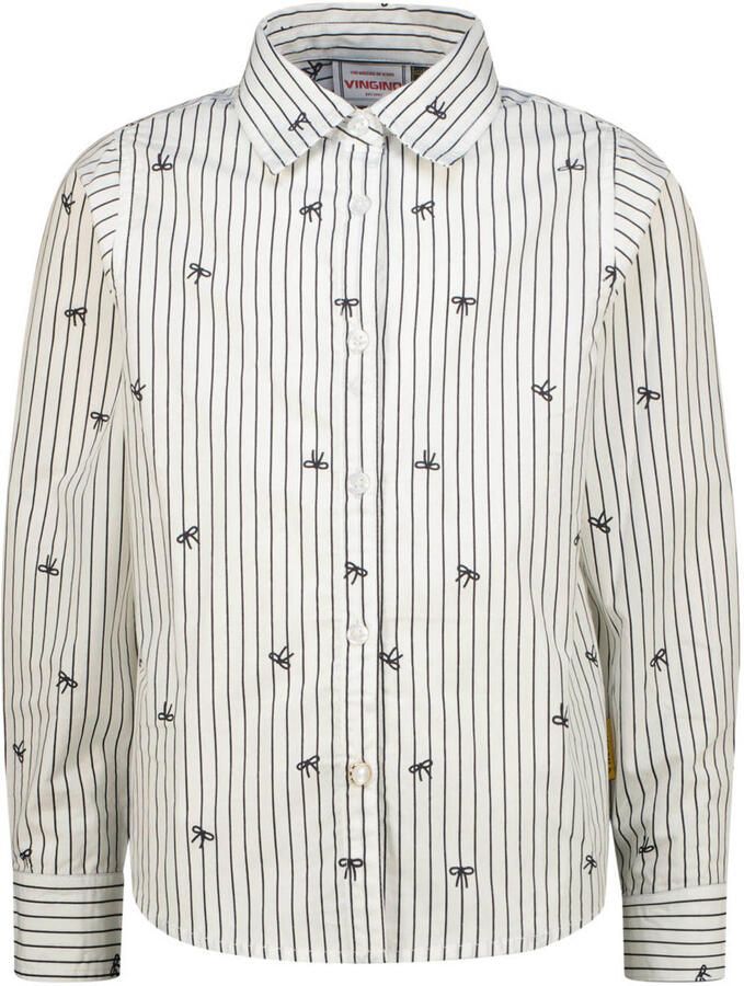 Vingino gestreepte blouse offwhite blauw
