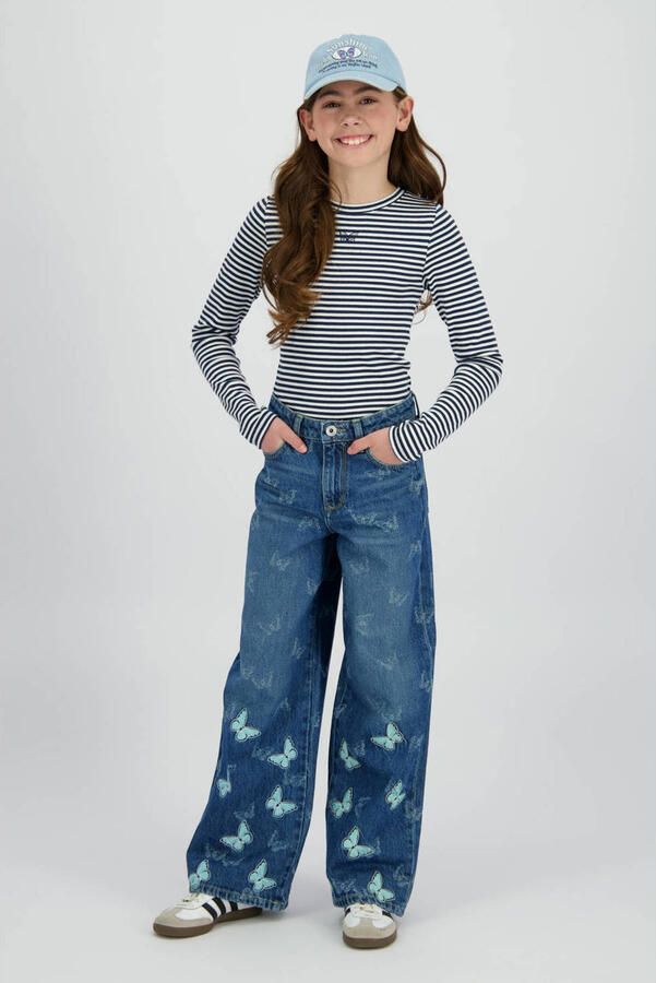 Vingino gestreepte longsleeve donkerblauw