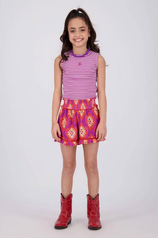 Vingino gestreepte mouwloze top fuchsia