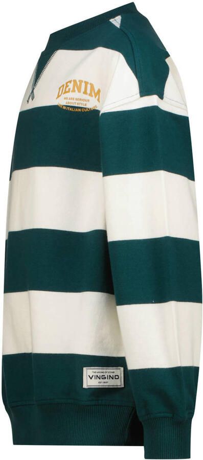 Vingino gestreepte sweater donkergroen wit - Foto 2