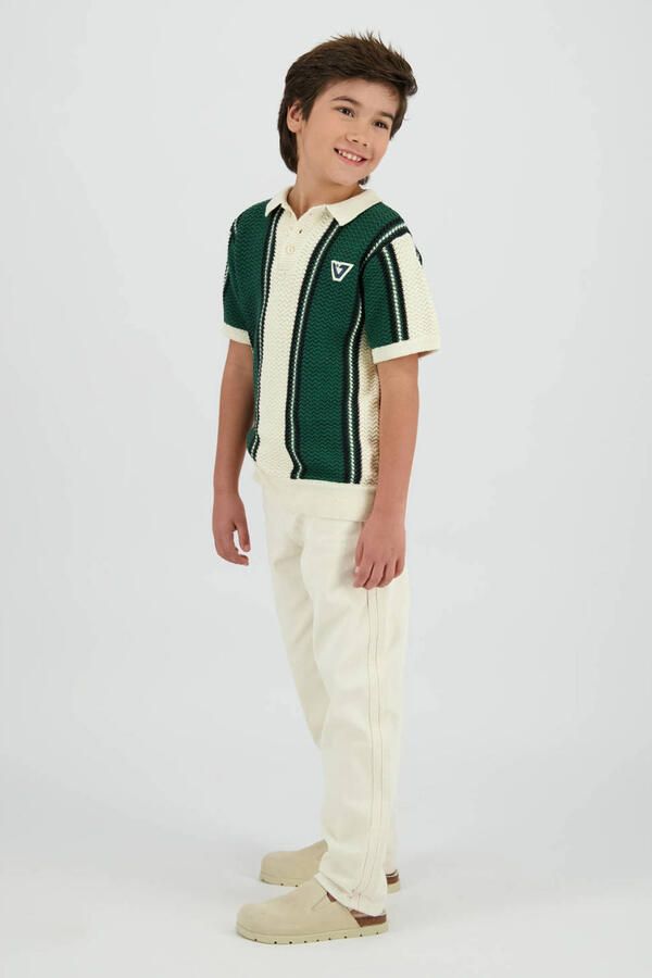 Vingino gestreepte T-shirt groen gebreid - Foto 2