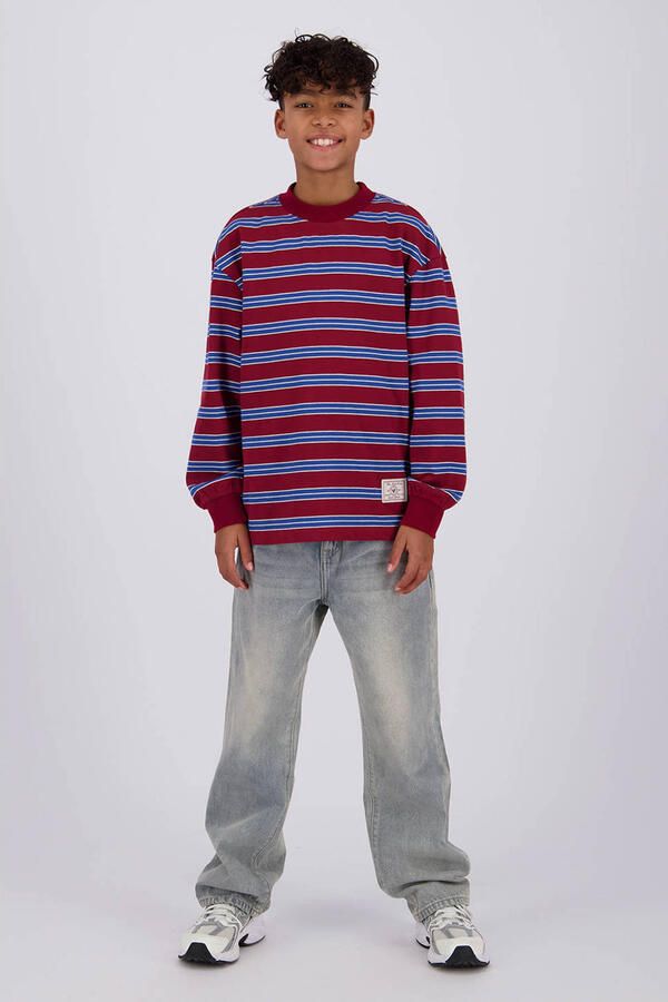 Vingino Gino label relaxed fit straight leg jeans lichtblauw