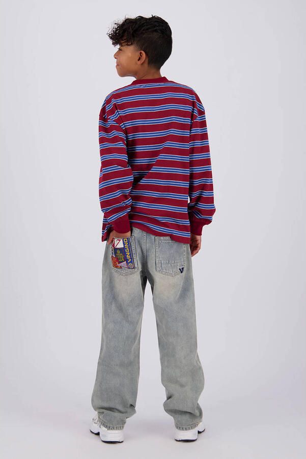 Vingino Gino label relaxed fit straight leg jeans lichtblauw - Foto 2