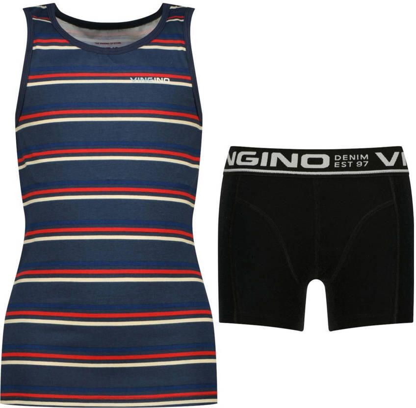 Vingino hemd + boxershort donkerblauw rood wit