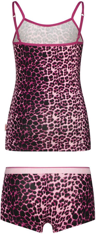 Vingino hemd + short panterprint roze zwart