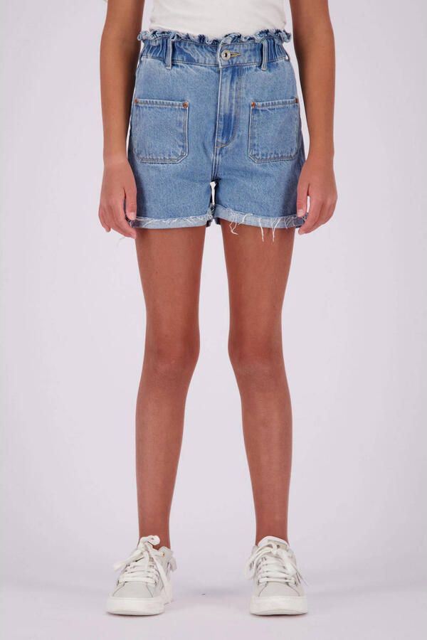 VINGINO high waist denim short Demy blue vintage Korte broek Blauw Effen 152 - Foto 3